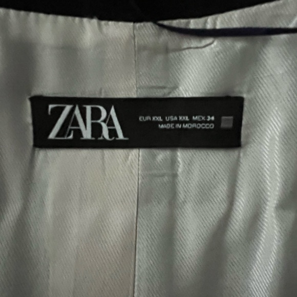 Zara Navy linen blazer - Picture 3 of 7